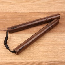흑단 쌍절곤 닭 날개 나무 로프 실용 단단한 나무 쌍절곤 2 섹션 스틱 연습-11524, 옵션01