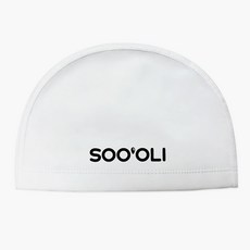 수올리 실리텍스 수모 실내수영 수영모 강습용 편한 수영모자, 화이트-로고, 1개