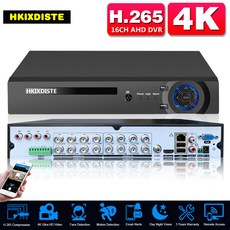16채널 CCTV AHD DVR 녹화기 4K 얼굴 인식 8MP 6-in-1 혼합 DVR NVR 16CH H.265 디지털 영상 감시 녹화기, 없다, 영국 플러그