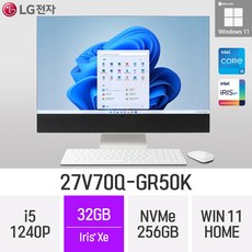 LG 일체형PC 27V70Q-GR50K 윈도우11 27인치 인텔 12세대 사무용 인강용 재택근무용 일체형PC