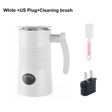 커피 카푸치노 라떼용 전기 우유 거품기 4 in 1 냉온 거품 제조기 자동, White US Plug, 1개