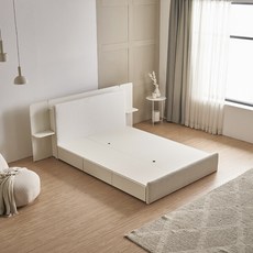 [시크릿혜택가](신상품) 에몬스 세런 패브릭 LED호텔침대 Q(매트별도), 내추럴