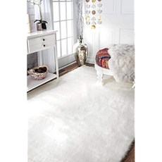 NMT 클라우드 인조 양모 소프트 플러시 섀그 러그 4 'x 6' 아이보리 [4' x 6'- Ivory] - P076901HDWA7NW3, 4' x 6'- Ivory