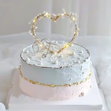 엘블랑꼬 하트토퍼 브라이덜샤워 케이크토퍼 생일 기념일 케이크 데코픽