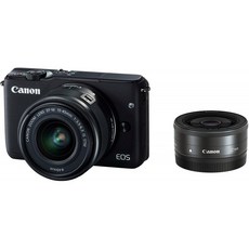 Canon 미러리스 렌즈 교환식 카메라 EOS M10 더블 렌즈 키트 (블랙) EF-M15-45mm F3.5-6.3 IS STM EF-M22, 단일상품
