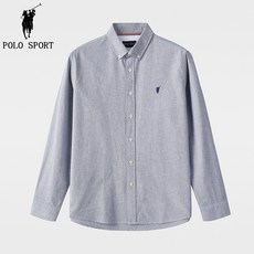 폴로 스포츠 남성복 긴팔 셔츠 2023년 순면 캐주얼 상의 Polo Sport