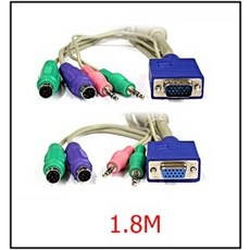 통합 1.8M 통합케이블 KVM 마이크 키보드 컴퓨터부품 마우스 스피커 연장RGBStereo 주변기기 카드기타, KVM연장(RGB)Stereo통합케이블5M