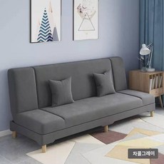 접을 수 있는 소파 침대 겸용 소형 다용도 간이 거실 침실 2인용 게으른 소파, 진회색(넓히고 두꺼운 스폰지), 길이 1m-위