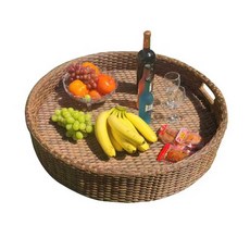 플로팅트레이 등나무 둥근 워터 트레이 휴양지 호텔 수영장 라탄 바스켓 80cm 100cm, 라운드 트레이(80x20) 블랙, 라운드 트레이(80x20) 블랙