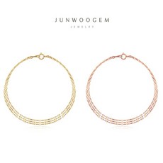 [준우젬]18k 글리터 샤인 트리플팔찌