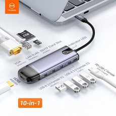MCDODO USB C 허브 유형 C 멀티 USB 3.0 HDMI VGA 어댑터 PC 스위치 화웨이 메이트 40 P40 MacBook Pro USB C 3.1 스플리터 유형 C|, 1개, 8 in 1 HDMI Model, 단일