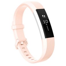 저스트씨 Fitbit Alta HR 밴드용 소프트 실리콘 스트랩 피빗 시계 스포츠 손목 밴드 조절 가능 팔찌 로즈 골드, 09 Light Pink_02 Size L, 02 Size L