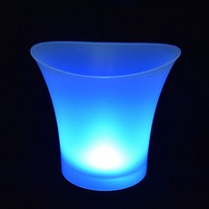 LED 아이스버킷 샴페인 맥주 핑크 얼음통 클럽 파티 노래방 5L, 블루광, 단일사이즈, 1개