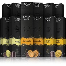 Rosso Caffe rosso coffee capsules for nespresso original machine - 60 gourmet espresso pods 네스프레소 오리지널 머신 호환가능, Flavors Pack 120 count