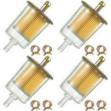 헤이이스트도어 4PCS 516인치 범용 연료 필터 8PCS 14mm 호스 클램프 가스 인라인 교체 모터사이클 자동차 트럭용 HE007, 5/16"- 4PCS