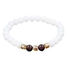 여성을위한 자연 흰색 chalcedony garnet bracelets & ballle jewelry buddha Elastic Yoga 석재 구슬 팔찌