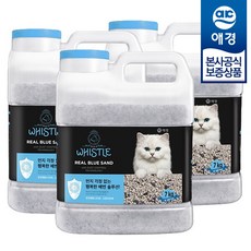 애경 휘슬 리얼 샌드 고양이 배변 응고모래 용기 7kg x3개, 리얼 블루 샌드 용기 7kg x3개, 3개