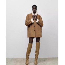 ZARA 여성코트 올드머니룩 인조 양모 카라 자켓