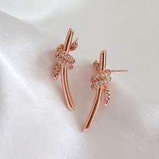 실버 18k 로즈골드 노트 리본 귀걸이 눈물의 여왕 김지원 홍혜인 이지아 심수련 귀걸이