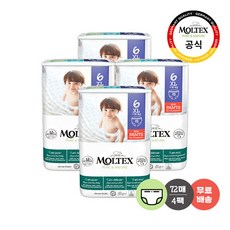 몰텍스 팬티형 6단계 (18매X4팩) 통잠 기저귀 / 독일 친환경 어글리, 72매