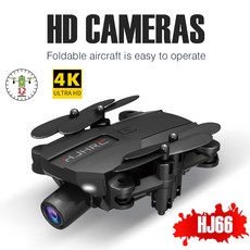4K 와이드 앵글 HD 카메라 셀카 하이 홀딩 모드 접이식 RC 쿼드콥터 휴대용 키트 장착 HJ66 Wifi FPV 미니 드론 RC 헬리콥터, 02 Black no camera