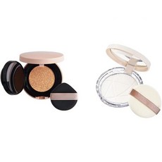 파운데이션팩트 글로우 촉촉 베이스 기미 잡티 커버 세잔 쿠션 파운데이션 10 브라이트 오커 타입 0.4 oz 11 g SPF50 PA++++ 글로시 스킨 + 포어리스 파우더 C