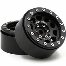 2pcs RC 1/10 Aluminium 1.9 Beadlock Wheels Rims Hex 12mm Black/211051