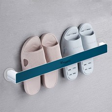 모던 심플 욕실 슬리퍼 수납선반 다용도 화장실 수건 수납선반, 단일 층 긴 모델, 파란색, 1개