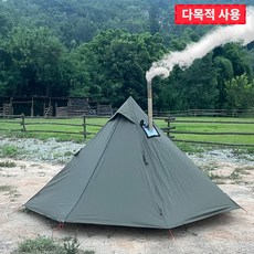 1인용 경량 캠핑 티피 핫 텐트 화목난로용 스토브 잭과 갖춘 야외 방수 피라미드텐트