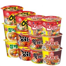 오뚜기 컵라면 6종 진라면 매운맛 2개 + 열라면 2개 + 김치면 2개 + 육개장 2개 + 참깨라면 2개 + 진짬뽕 2개, 1세트