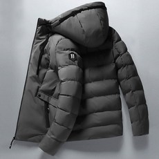 남성겨울패딩점퍼이월상품 새로운 패션 남성 솔리드 파카 재킷 후드 두꺼운 따뜻한 겨울 캐주얼 다운 코트