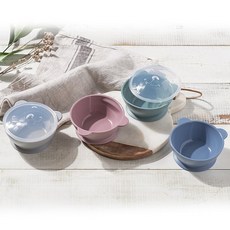 국산 실리콘 아동 보울식기, 실리콘 이유식 곰돌이 보울(블루), 1개