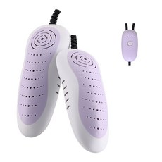 타이머 포함 전기 신발 건조기 PTC 히터 부츠 워머 살균 탈취 휴대용 건조기 블루 라이트 4H 8H 12H 2024, 01 보라색 컬러