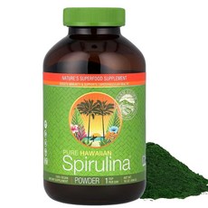 Pure Hawaiian Spirulina 파우더 4732g 1984년부터 하와이에서 재배된 농장 천연 영양이 풍부한 슈퍼푸드 면역 도움 및 에너지 비건 컴플리트 단질 논, 454g, 1개