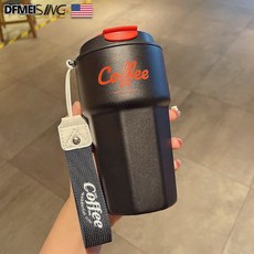 DFMEI 트렌드 물컵 여고 비주얼 커피잔 남 휴대용 비즈니스 스텐 텀블러 커플 차량용 동행컵, DFMEI 블랙(커피잔), 420ml