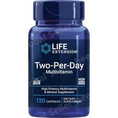 Life Extension 고효능 종합 비타민 및 미네랄 보조제 60정 120정 하루2알, 무향, 1개