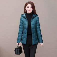 여성숏패딩 어머니 다운코트 숏스타일 가벼운 오리털 외투스커트 중년 겨울옷 여성 가을겨울 바람막이 모자달린스커트 보온 상의