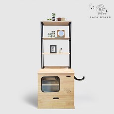 파파냥 고양이 원목 가구형 화장실 캣 하우스 겸용 선반형(A-2/B-2) PN0081, A-2(해먹+선반형), 미포함, 1개
