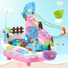 창싱토이 낚시놀이 자석물고기 피싱게임 장난감 어린이 아동 유아 교구, 낚시펭귄-핑크