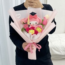 학사모 산리오 인형 꽃다발 비누꽃 조화 졸업 유치원 재롱잔치 학예회 발표회 졸업식 선물, 마이멜로디