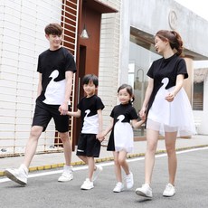 JJ빅사이즈 패밀리룩 돌촬영 반팔 커플룩 형제자매 3인4인가족티
