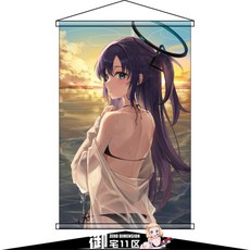블루아카이브 유우카 벽걸이 그림 태피스트리 족자 밀레니엄 세미나 정실 게임 일러스트, 수영복 유우카, 40X60cm