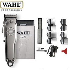 전문 로얄 클립 페이드 키트 무선 헤어 클리퍼 트리머 포일 면도, 05 Wahl 1919 Metal_03 영국 플러그