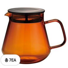하리오 COLORS 티 & 커피 서버 HCT-600-AB, 앰버, 600ml, 7개