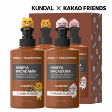 [쿤달 X 카카오프렌즈] 네이처 샴푸 500ml 2구 세트 [베이비파우더 + 어피치블라썸], 단품