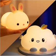 귀여운 LED 말랑 실리콘 밝기조절 무드등, 버니 무드등 + 클라우드 무드등
