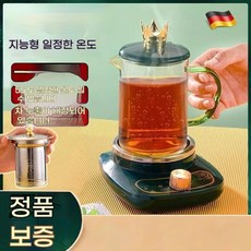 100도 전기 티 워머 차 끓이는 머그컵 워머 인덕션, 1. 그린 기계식 난로 유리 찻잔