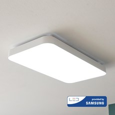 LED 시스템 심플 거실등(직사각) 삼성칩 60W_천장등 플리커프리, 블랙