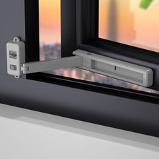 창문스토퍼 샷시 안전잠금장치 여닫이열림방지 추락방지, 창문 (그레이)