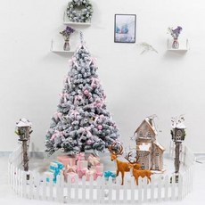 크리스마스벽트리 솔방울오너먼트 결혼기념일이벤트 1.5m 눈꽃 트리 가정용 화이트, 01 1.5미터 크리스마스 트리